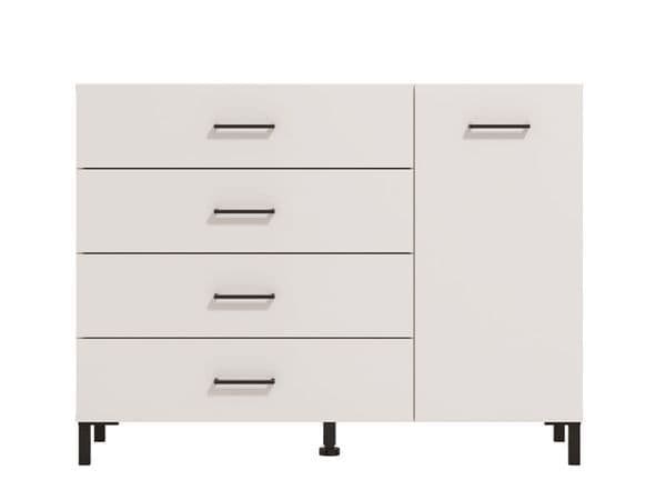 White 1-Door 4-Drawer Sideboard Storage Unit