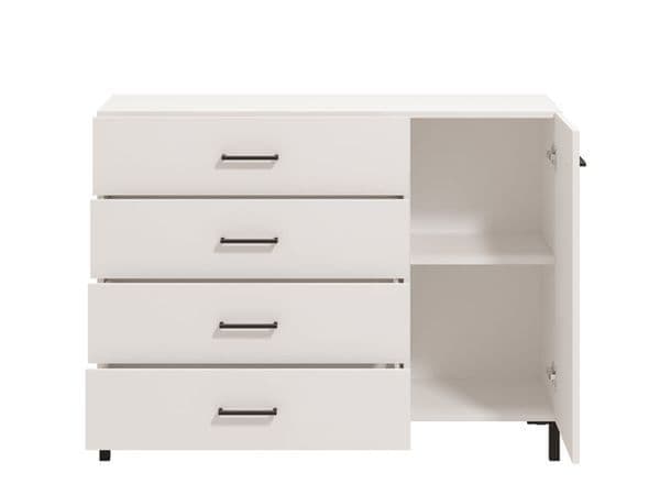 White 1-Door 4-Drawer Sideboard Storage Unit