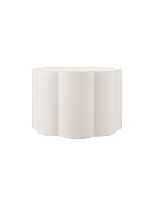Rosie White Handloom Drum Scalloped Shade