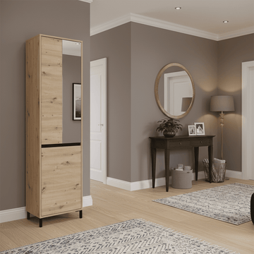 Amos Mann Artisan Oak Effect Slim Narrow Shallow Depth Hallway Wardrobe