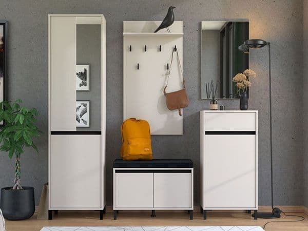 Cashmere Taupe Slim Narrow Shallow Depth Hallway Wardrobe