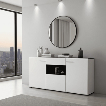 Amos Mann White 3 Door Sideboard