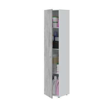 Amos Mann Narrow Grey & White 1 Door Universal Utility Storage Cupboard