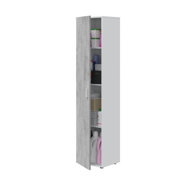 Ruben Narrow Grey White 1 Door Universal Utility Storage Cupboard