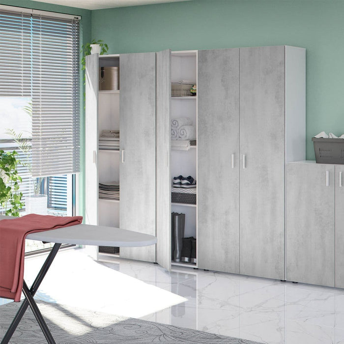 Ruben Narrow Grey White 1 Door Universal Utility Storage Cupboard