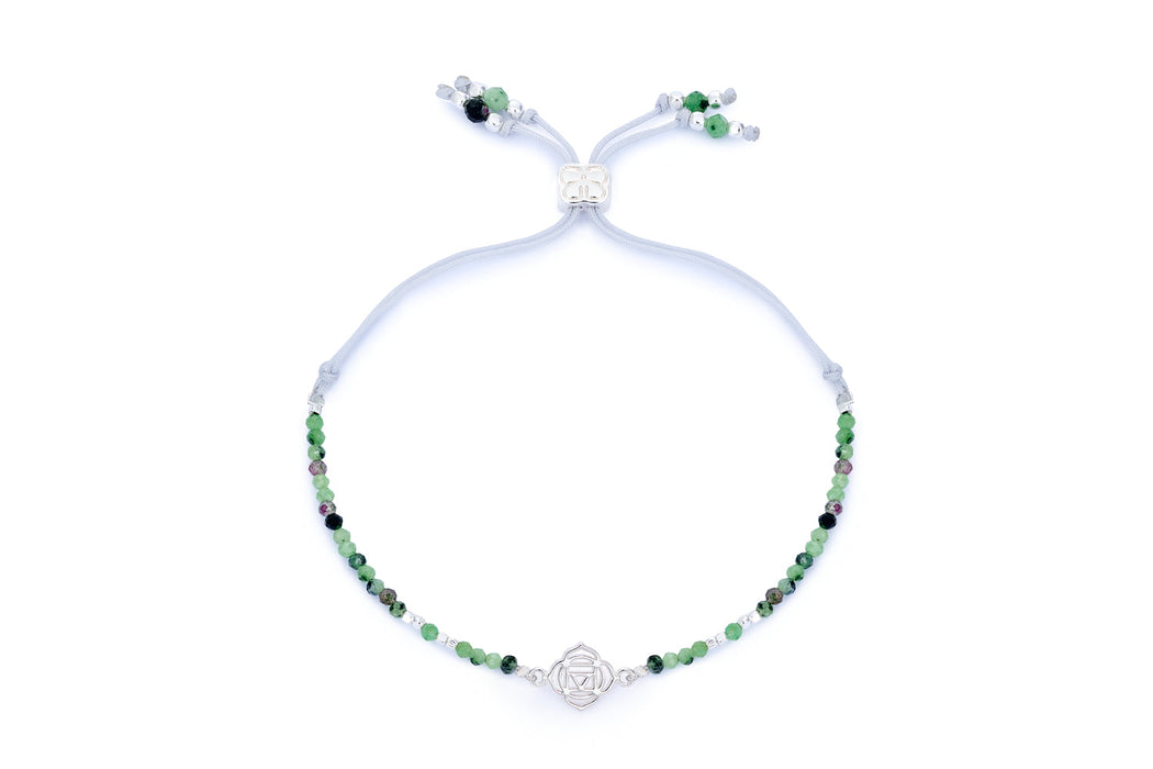 Ruby Zoisite & Silver Root Chakra Bracelet