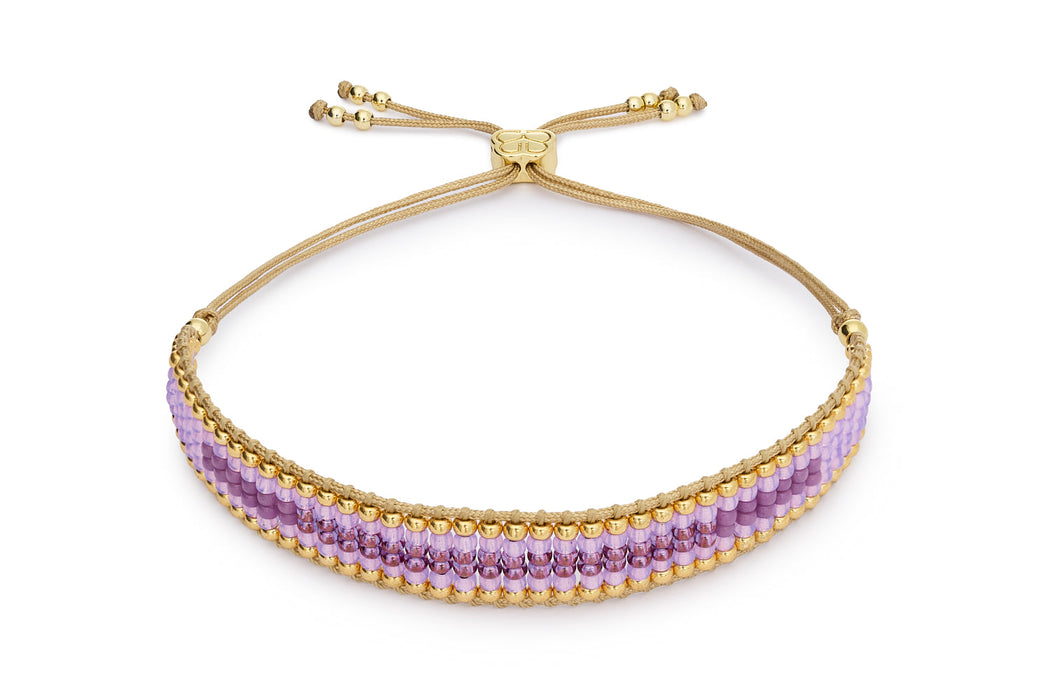Safiya Gold & Purple Woven Friendship Bracelet