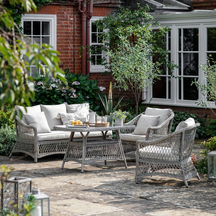 Saint-Tropez Country Style Sofa Dining Set Stone Grey
