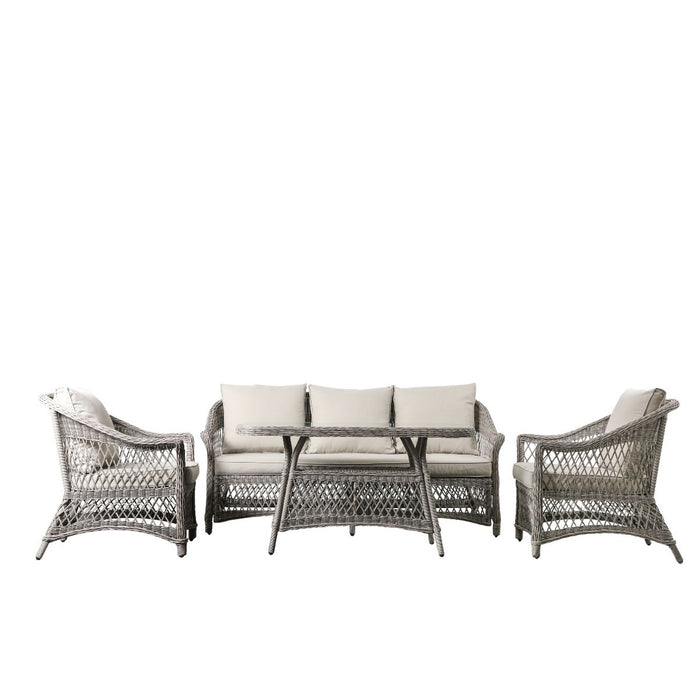 Saint-Tropez Country Style Sofa Dining Set Stone Grey