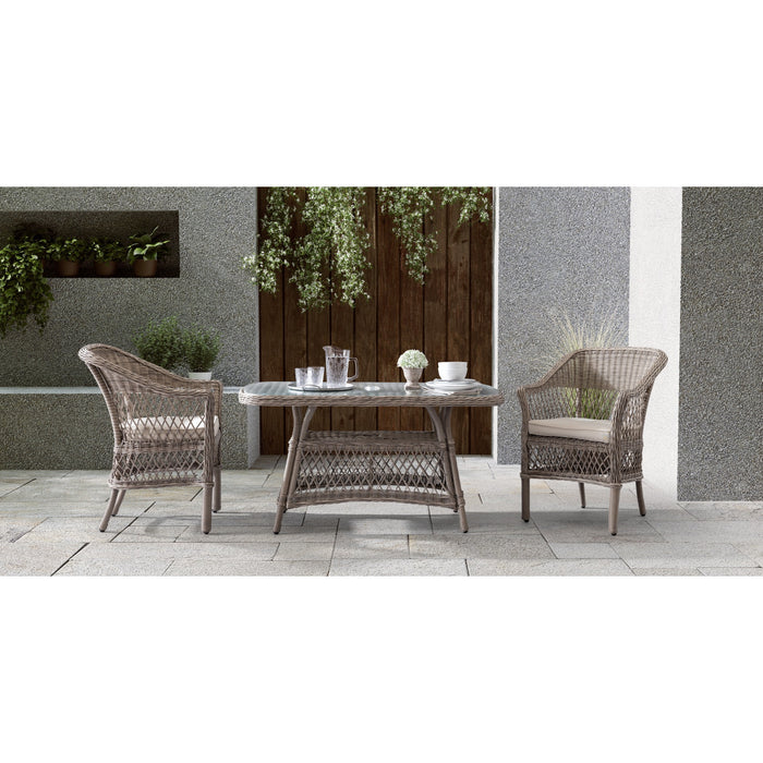 Saint-Tropez 6 Seater Oval Dining Set Stone Grey