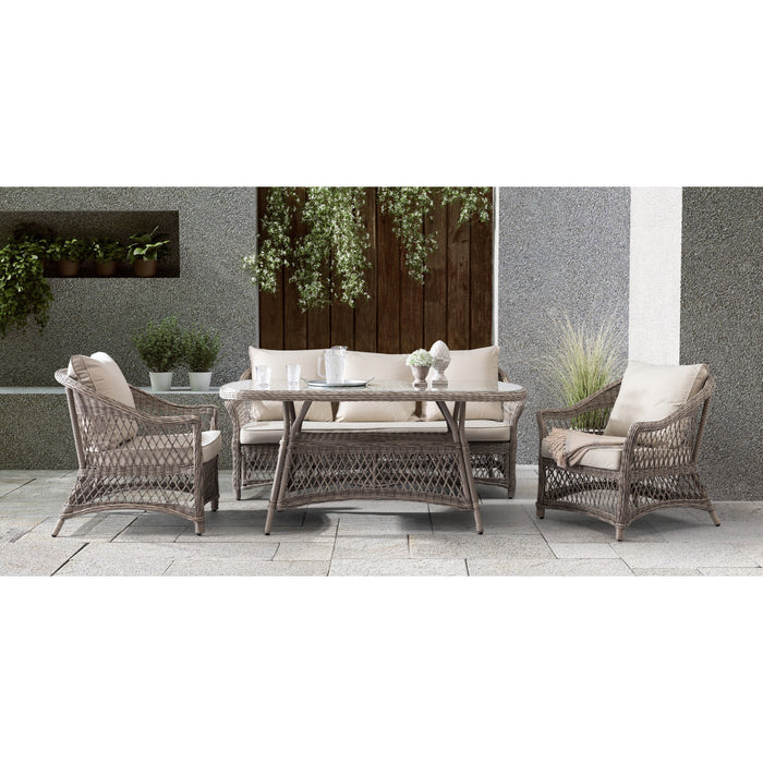 Saint-Tropez Country Style Sofa Dining Set Stone Grey