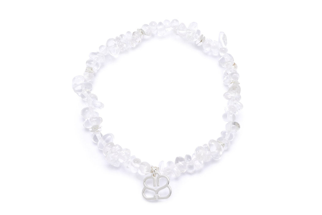 Sana Silver Beaded Rock Crystal Bracelet