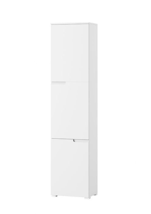 Tall Narrow Bookcase with White Gloss Doors S13