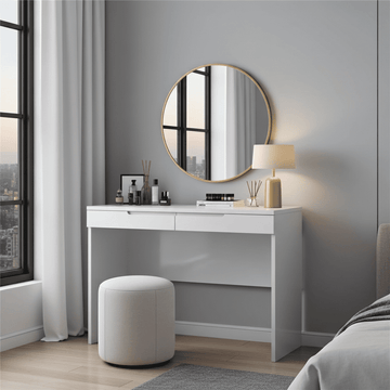Amos Mann White Gloss 2 Drawer Dressing Table S31