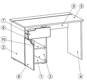 Amos Mann White Gloss Computer Desk S14