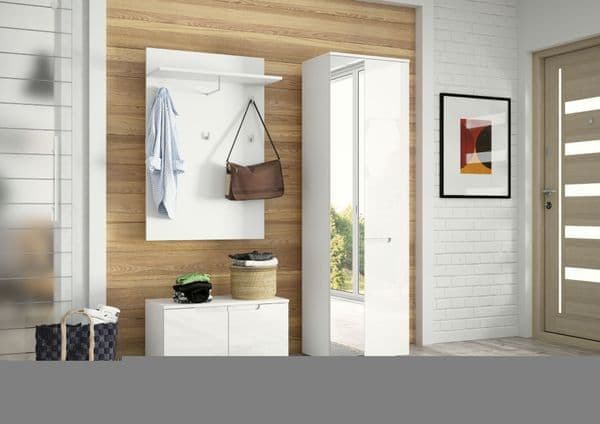 White Gloss Hallway Coat Rack S20