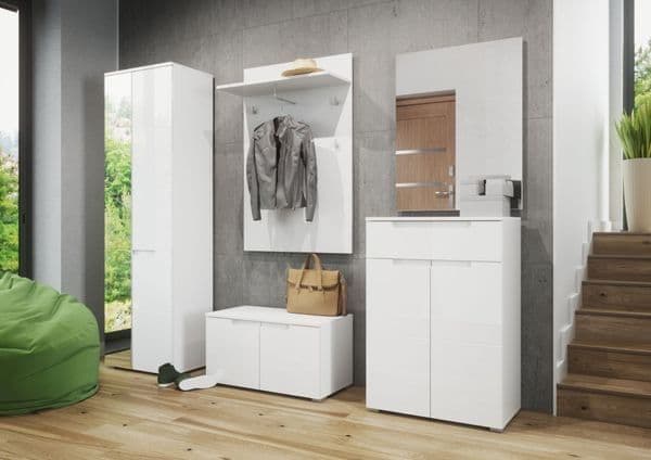 White Gloss Hallway Coat Rack S20