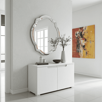 Amos Mann White Gloss Hallway Storage Cupboard S18