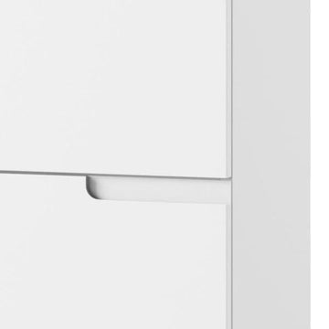 Amos Mann White Gloss Short Narrow Bookcase S10