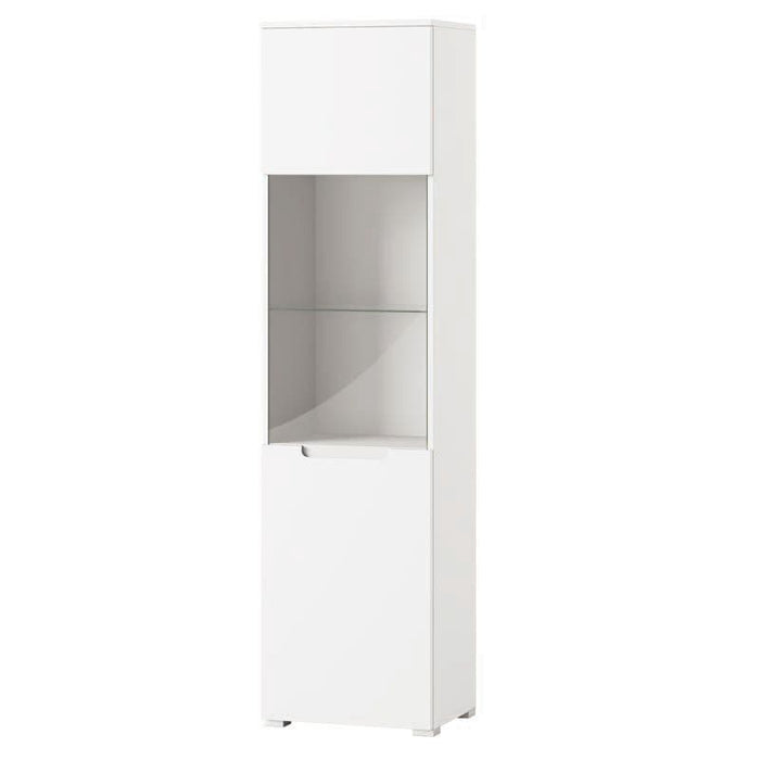 White Gloss Tall 1 Glass Door Display Unit S25