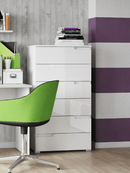 White High Gloss Chest Of Drawers S3