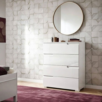 Amos Mann White High Gloss Chest of Drawers S4