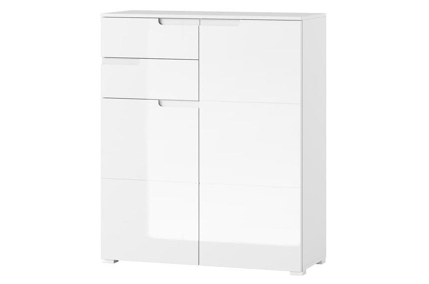 Santino White High Gloss Tall 2 Door Sideboard S7