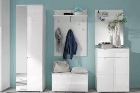 Santino White High Gloss Tall Sideboard S19