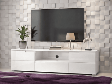 Amos Mann White High Gloss TV Cabinet S9