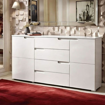 Amos Mann White High Gloss Wide Sideboard S8
