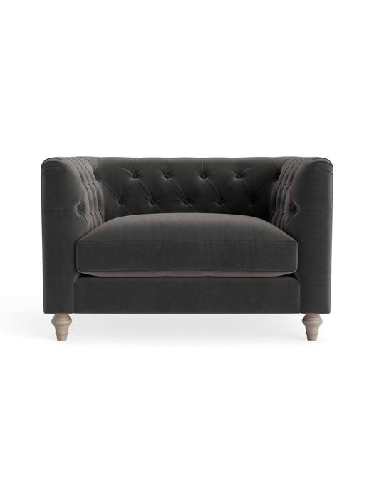 Sarnia Love Seat Ã¢â‚¬â€œ Charcoal Velvet