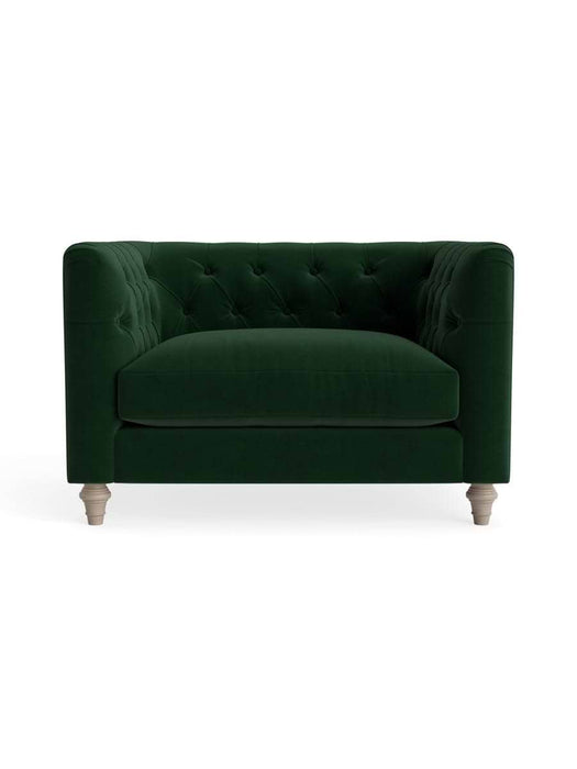 Sarnia Love Seat Ã¢â‚¬â€œ Forest Green Velvet