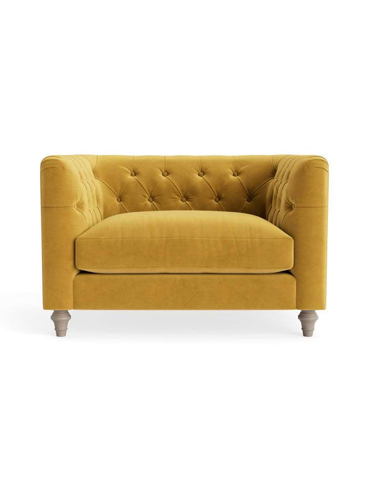 Sarnia Love Seat Ã¢â‚¬â€œ Mustard Velvet