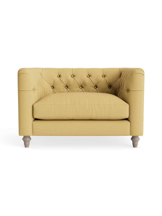 Sarnia Love Seat Ã¢â‚¬â€œ Ochre Cotton Linen