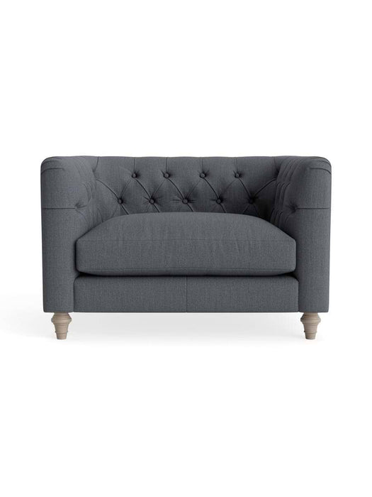 Sarnia Love Seat Slate Blue Herringbone