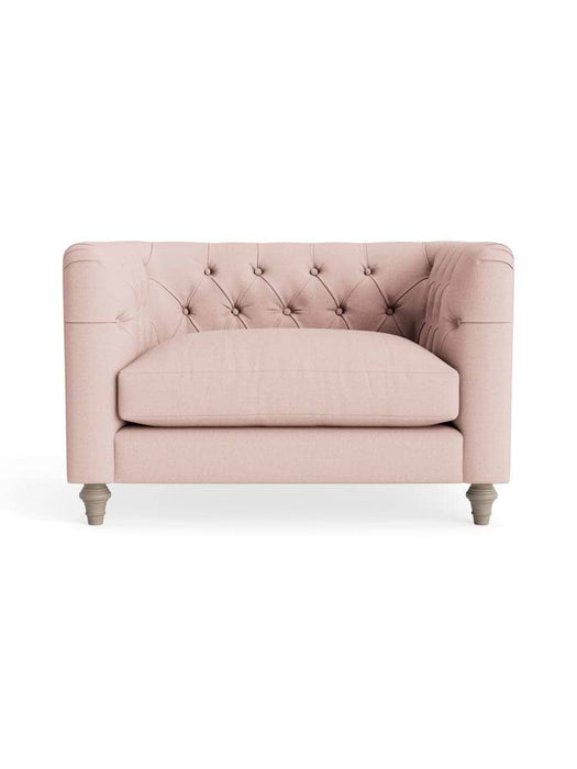 Sarnia Love Seat Ã¢â‚¬â€œ Soft Rose Cotton Linen
