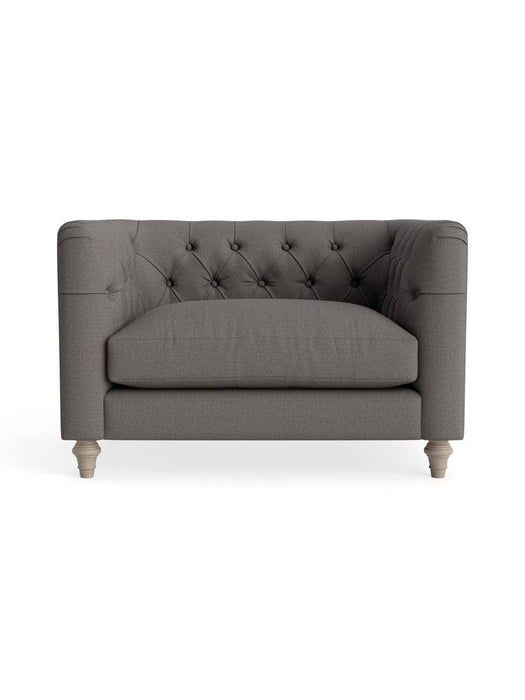 Sarnia Love Seat Ã¢â‚¬â€œ Steel Cotton Linen