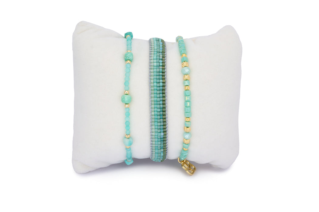 Savaii Turquoise & Amazonite Bracelet Stack