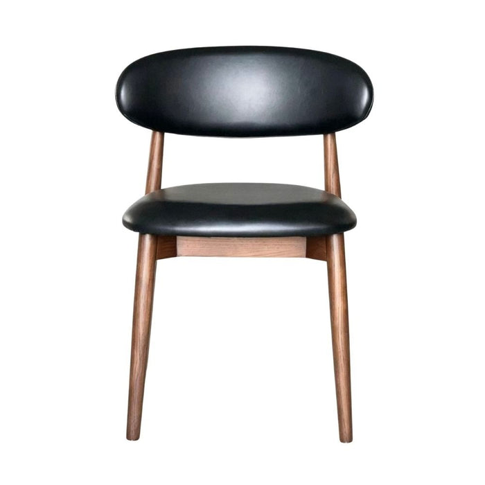 Scandi Black Faux Leather Oak Dining Chair - Due 16th October