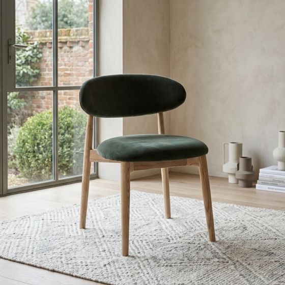Acre & Artisan Scandi Green Velvet Light Dining Chair