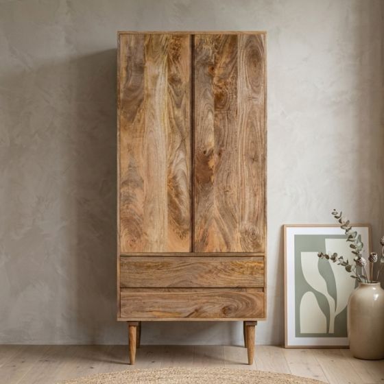 Acre & Artisan Scandi Mango 2 Drawer Wardrobe