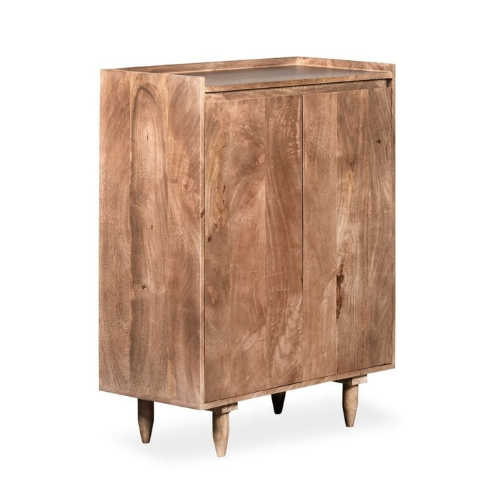 Oak Stain Scandi Mango 78cm Shoe Cupboard - In Stock