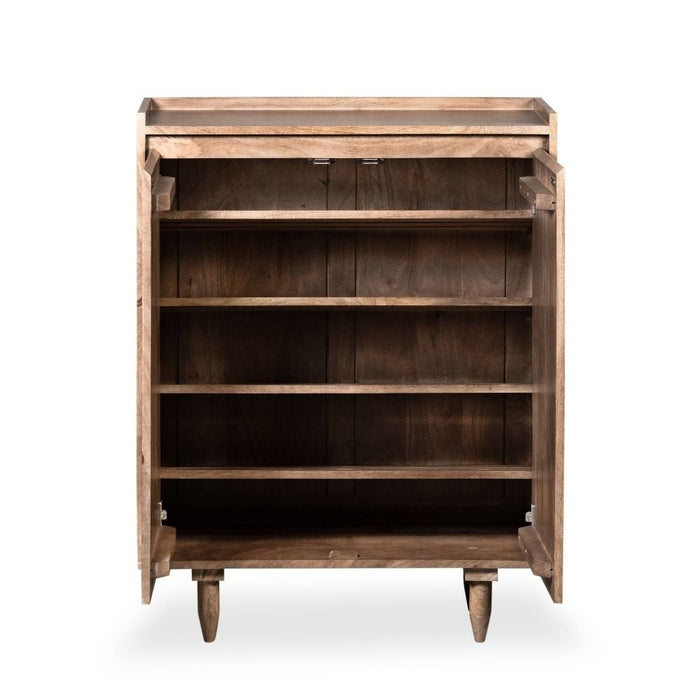 Oak Stain Scandi Mango 78cm Shoe Cupboard - In Stock