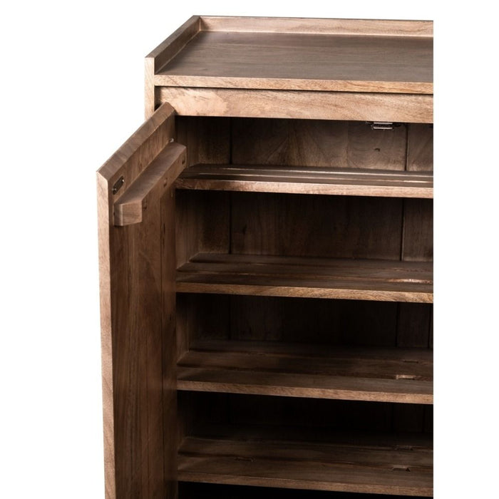 Oak Stain Scandi Mango 78cm Shoe Cupboard - In Stock