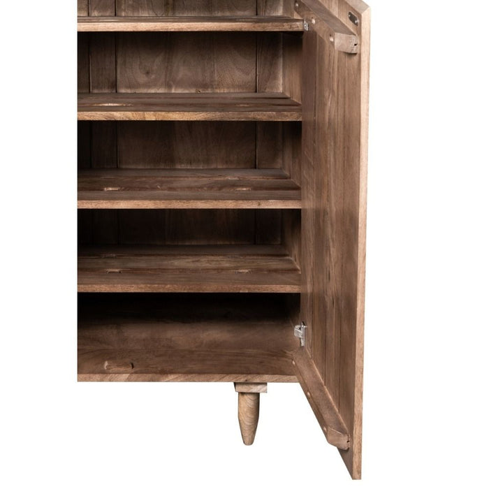 Oak Stain Scandi Mango 78cm Shoe Cupboard - In Stock
