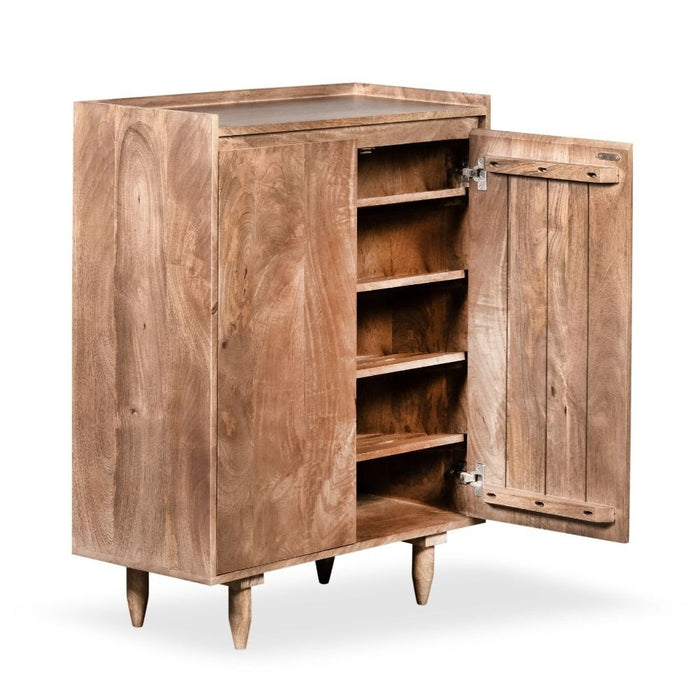 Oak Stain Scandi Mango 78cm Shoe Cupboard - In Stock