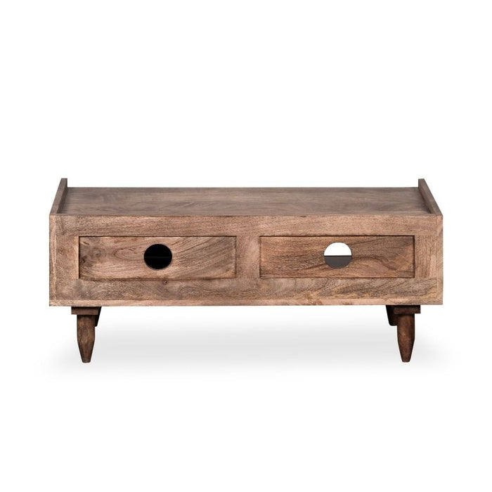 Oak Stain Scandi Mango 90cm Sliding TV Unit - In Stock