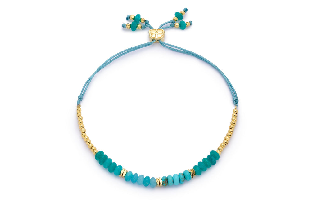 Serena Gold, Turquoise Howlite & Jade Gemstone Bracelet