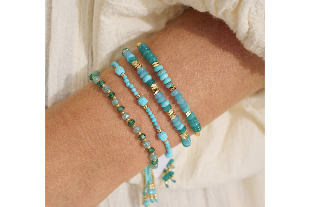 Serena Gold, Turquoise Howlite & Jade Gemstone Bracelet