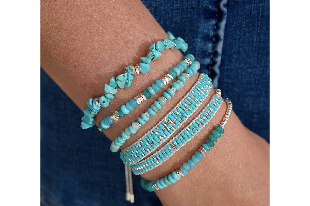 Serena Silver, Turquoise Howlite & Jade Gemstone Bracelet